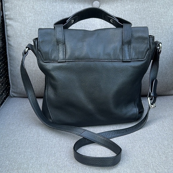 KOOBA Jane Black Pebbled Leather Crossbody Satchel - Picture 3 of 16